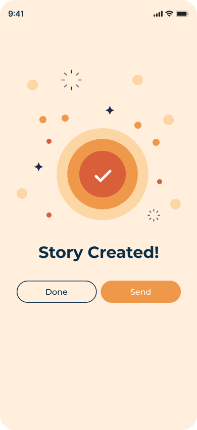 Story Created success screen
